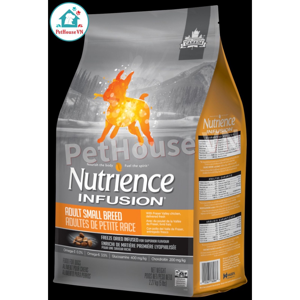 NUTRIENCE INFUSION - Túi 500G Thức Ăn Hạt Cho Chó Trưởng Thành Giống Nhỏ Vị Gà & Rau Củ Quả Hàng Chính Hãng