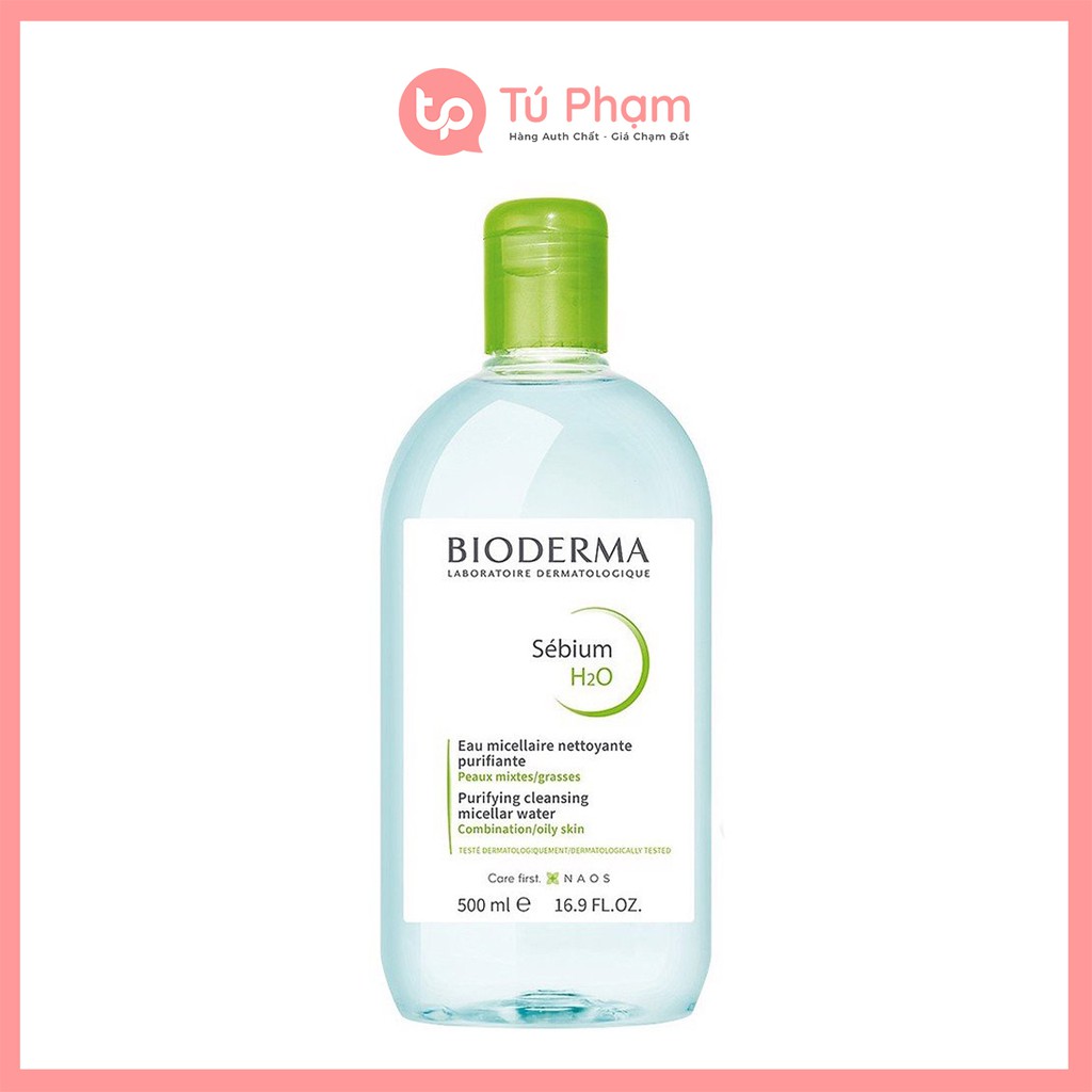 Nước Tẩy Trang Bioderma Sebium H2O Solution Micellaire 500ml Xanh lá