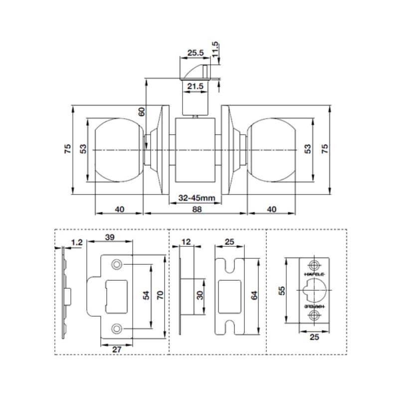 KHÓA TAY NẮM TRÒN HAFELE 489.93.130