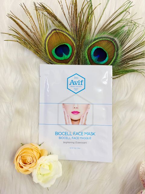 [Chính Hãng] Mặt Nạ Dừa Trắng Sáng Da Avif Biocell Màu Xanh Dương Avif Mask