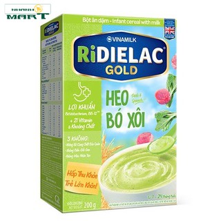 Bột Ăn Dặm Ridielac Gold Heo Bó Xôi - Hộp Giấy 200G - Nhanhomart