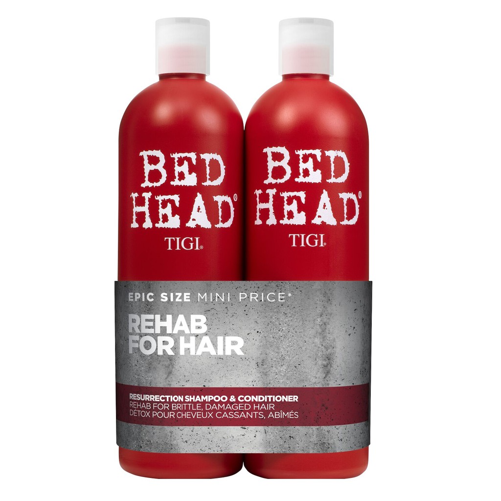 Bộ Dầu Gội + Xả Phục Hồi Tóc Hư Tổn Tigi 3 Bed Head Urban Antidotes Resurrection, Đỏ 2 x 750ml