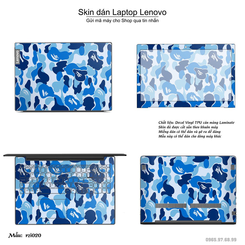 Skin dán Laptop Lenovo in hình rằn ri (inbox mã máy cho Shop)