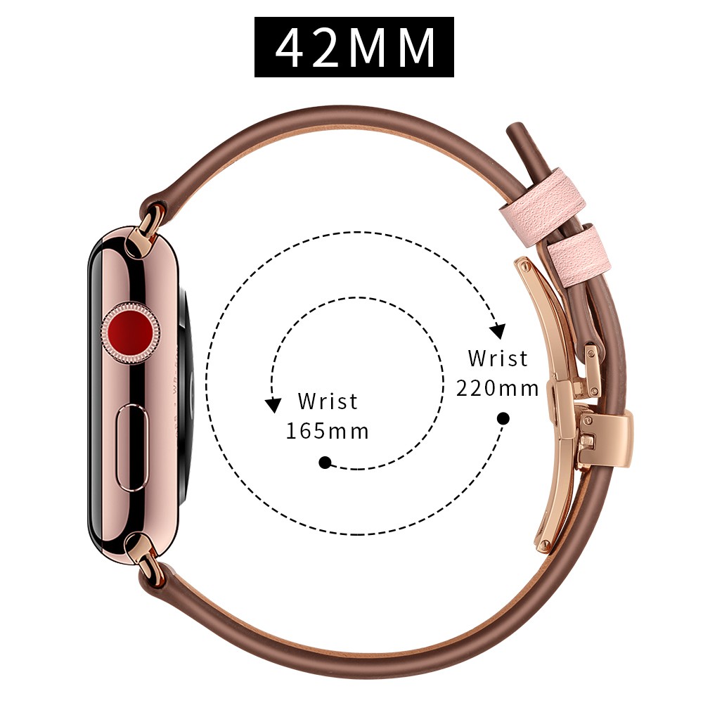 Dây Đeo Bằng Da Thoáng Khí Cho Đồng Hồ Thông Minh Apple Watch Series 6 / Se / 5 / 4 / 3 / 2 / 1 Iwatch 38mm 40mm 42mm 44mm