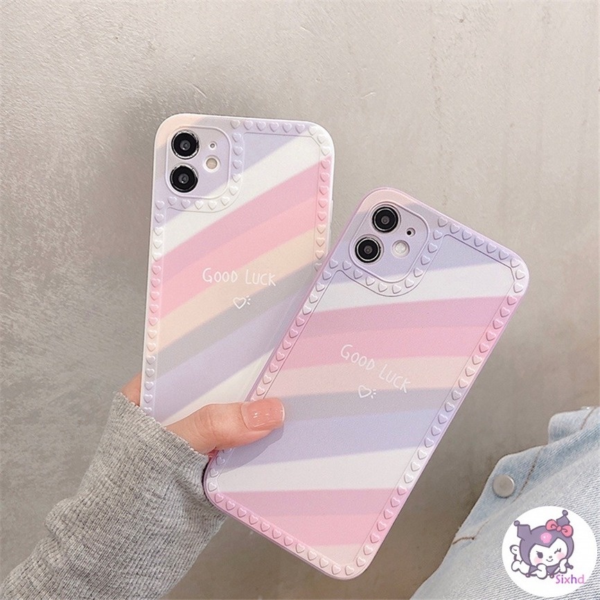 Ốp Điện Thoại Tpu Mềm Chống Rơi Họa Tiết Cầu Vồng Cho iPhone 13 12 11 Pro Max 7 8 6 6s Plus SE 2020 X XR Xs Max 13 12