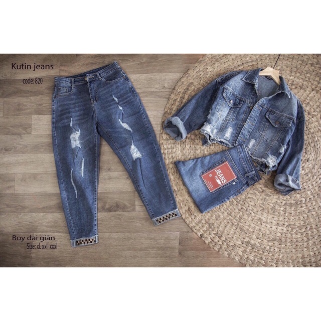 Quần Jeans Ống Lật Sọc Bigsize (Có Ảnh Thật)