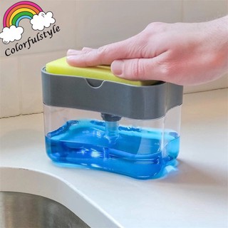 (Tặng kèm xốp rửa bát) Hộp đựng nước rửa chén bát có vòi bơm