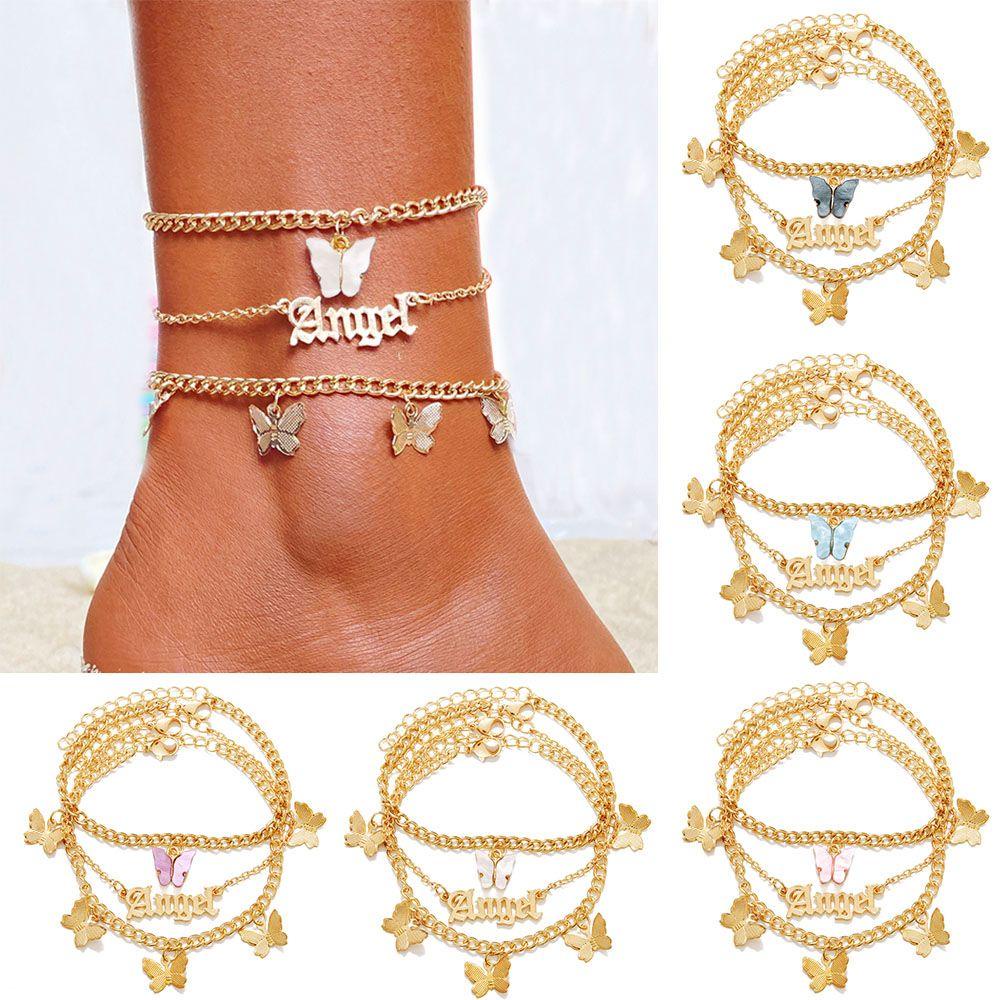 CACTU Set 3 Lắc Chân Bohemian Hình Bướm
