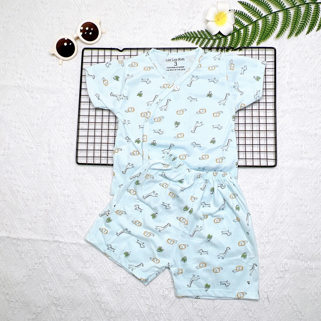 Quần áo sơ sinh, Bộ quần áo cộc tay sơ sinh cúc lệch cho bé (chọn màu)