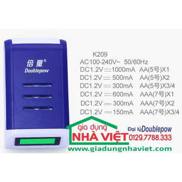 SẠC PIN DOUBLEPOW DP-K209 CÓ MÀN HÌNH