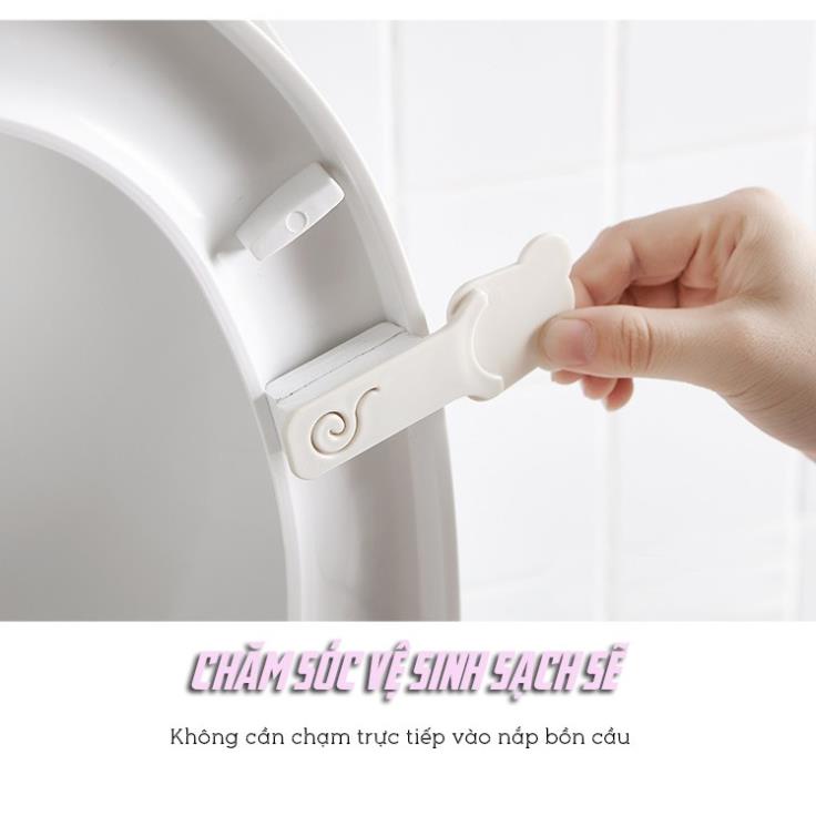 Bộ 02 Miếng Dán Mở Nâng Đóng Nắp Bồn Cầu Tránh Vi Khuẩn Hoạt Hình Đáng Yêu Cao Cấp Hangnoidiagiare88