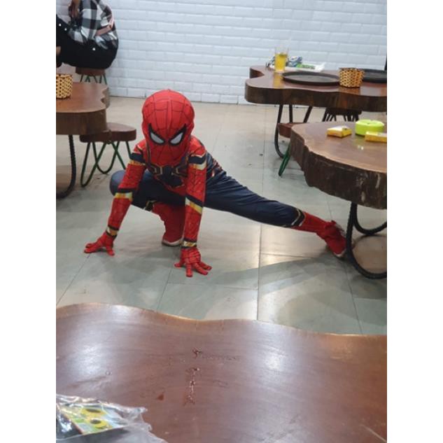 Bộ Hoá Trang Cosplay Siêu Nhân Người Nhện Sắt Iron Spider Man Chất Thun Co Giãn Thoáng Mát