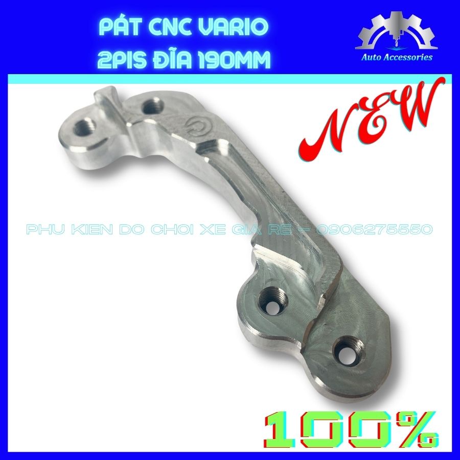 Pát gắn đĩa Zin size 190mm, Heo 2piston Nissin Brcmbe Adelin, Pát CNC gắn Trước cho xe Vario