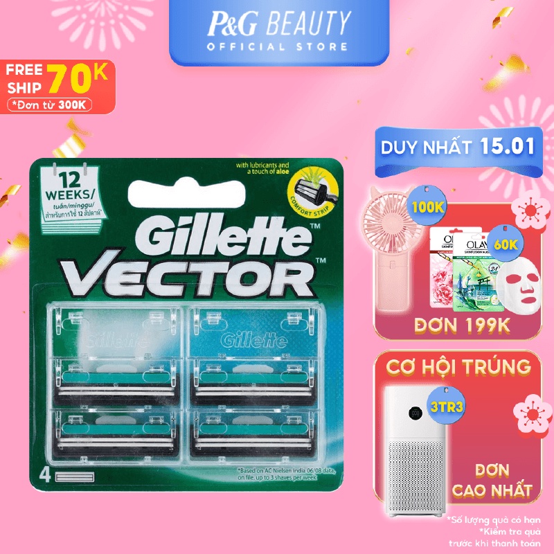 Gillette Vector lưỡi cạo râu 4s