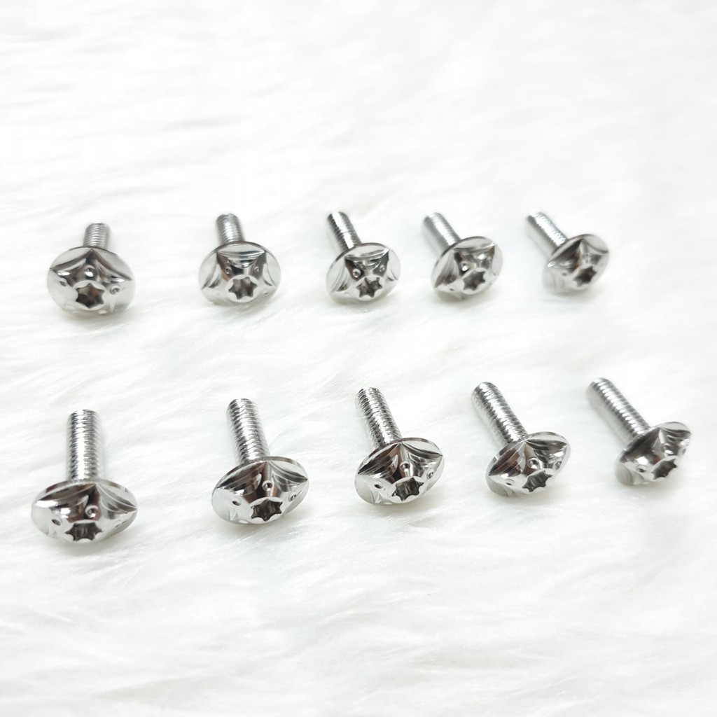 ỐC KIỂU SALAYA INOX 5 LY NHIỄM ĐẦU SAO GẮN DÀN ÁO XE MÁY CỰC ĐẸP