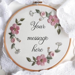 Kit tự thêu tay tranh hoa và lời chúc - Flora 04