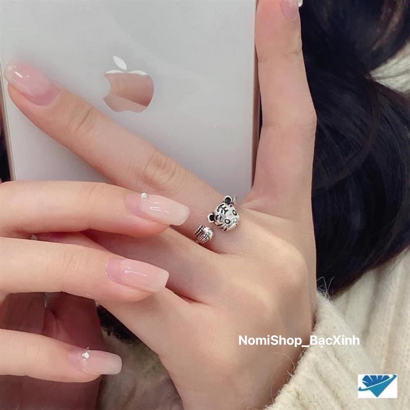 Nhẫn Bạc ta Hổ thần tài freesize, xinh xắn dễ thương mang lại may mắn tài lộc Mainomi Shop Bạc Xinh