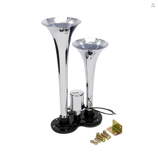 Bộ còi hơi điện tử bằng chrome 150db 12v/24v thông dụng cho xe tải/xe lửa