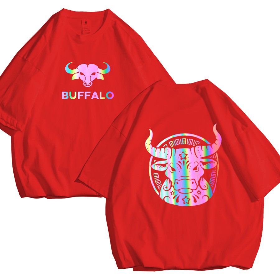 Áo thun phản quang 7 màu tay lỡ Nam Nữ Trâu