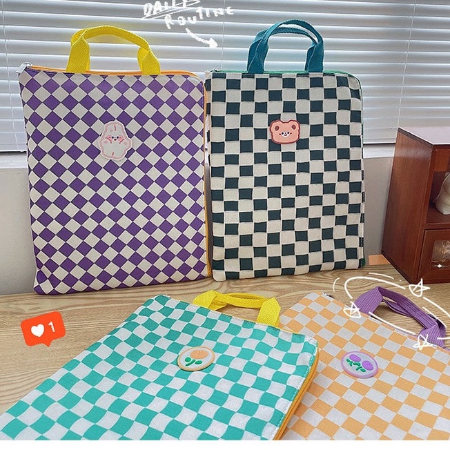 Túi Đựng Ipad - Laptop Xách Tay Họa Tiết Caro Cá Tính