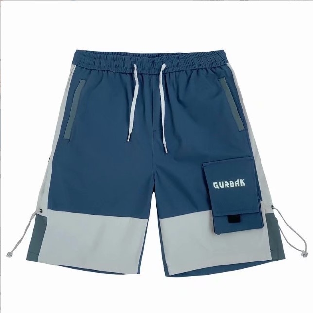 Quần short nam rộng túi hộp lưng chun dây buộc màu đen ghi xanh d117 Pon.mens