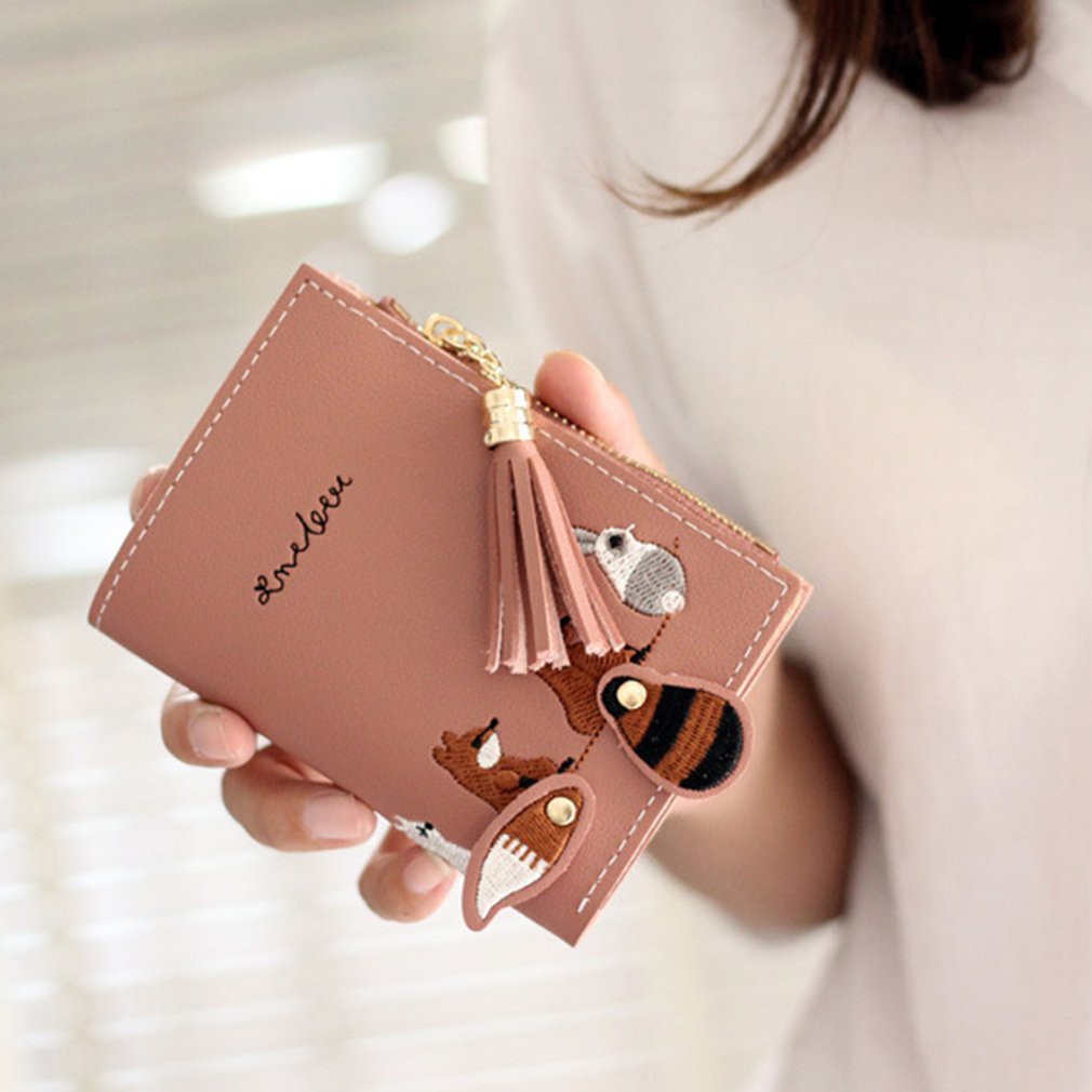 Ví nữ loại ngắn thiết kế có dây kéo đáng yêu | BigBuy360 - bigbuy360.vn
