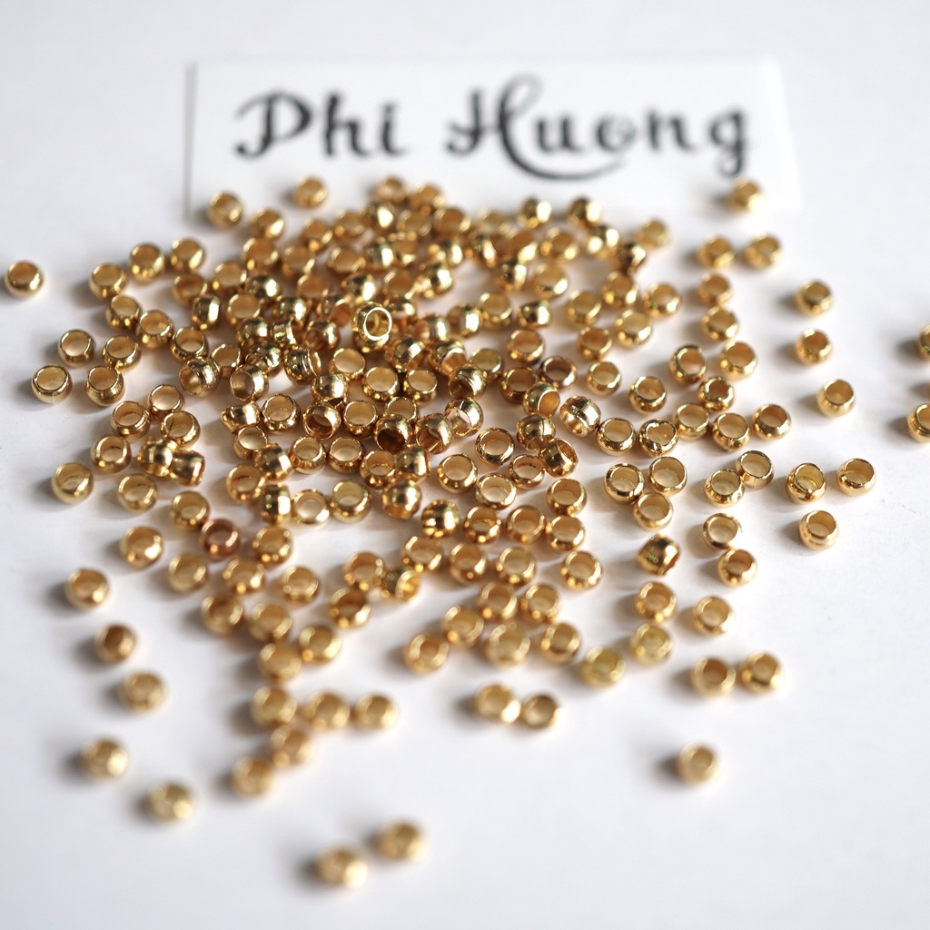 Gói 2.5g  bi bóp 2mm - 2.5mm dùng kẹp đầu dây, chặn hạt làm trang sức handmade