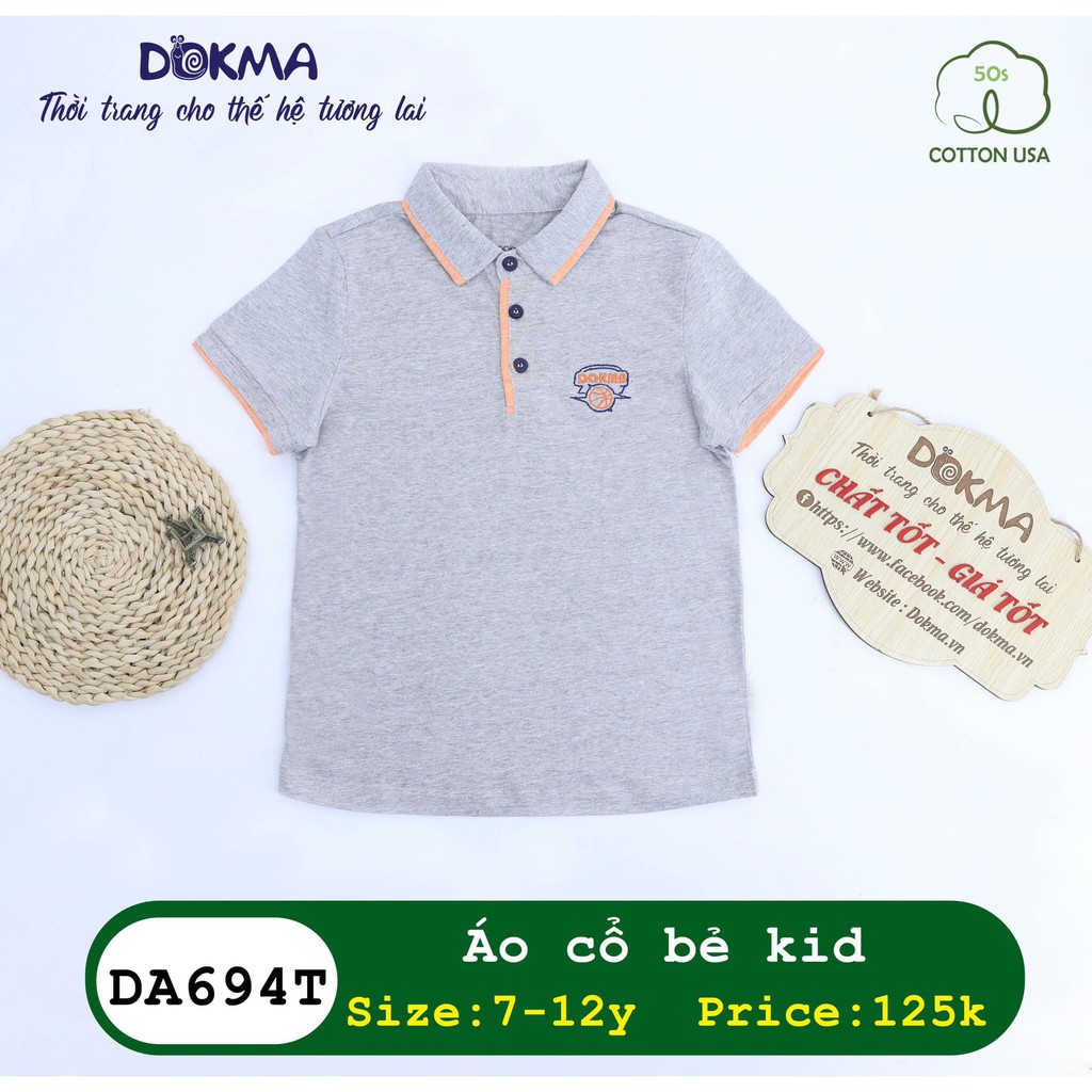 (7-12Y) Áo polo vải cotton cho bé - DOKMA