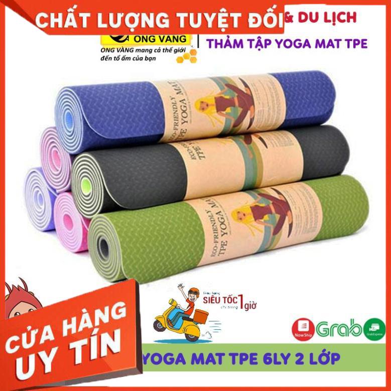 [ Bán Lẻ Giá Sỉ ] Thảm Tập Yoga, Tập Gym, Tập Thể Dục Tại Nhà TPE Đài Loan Cao Cấp, Chống Trơn Trượt, Êm Ái Khi Sử Dụng