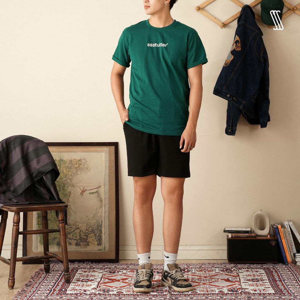 Áo thun nam nữ form refined fit SSSTUTTER form loose cotton thoáng mát in chữ SSSTUTTER TEE - SANS