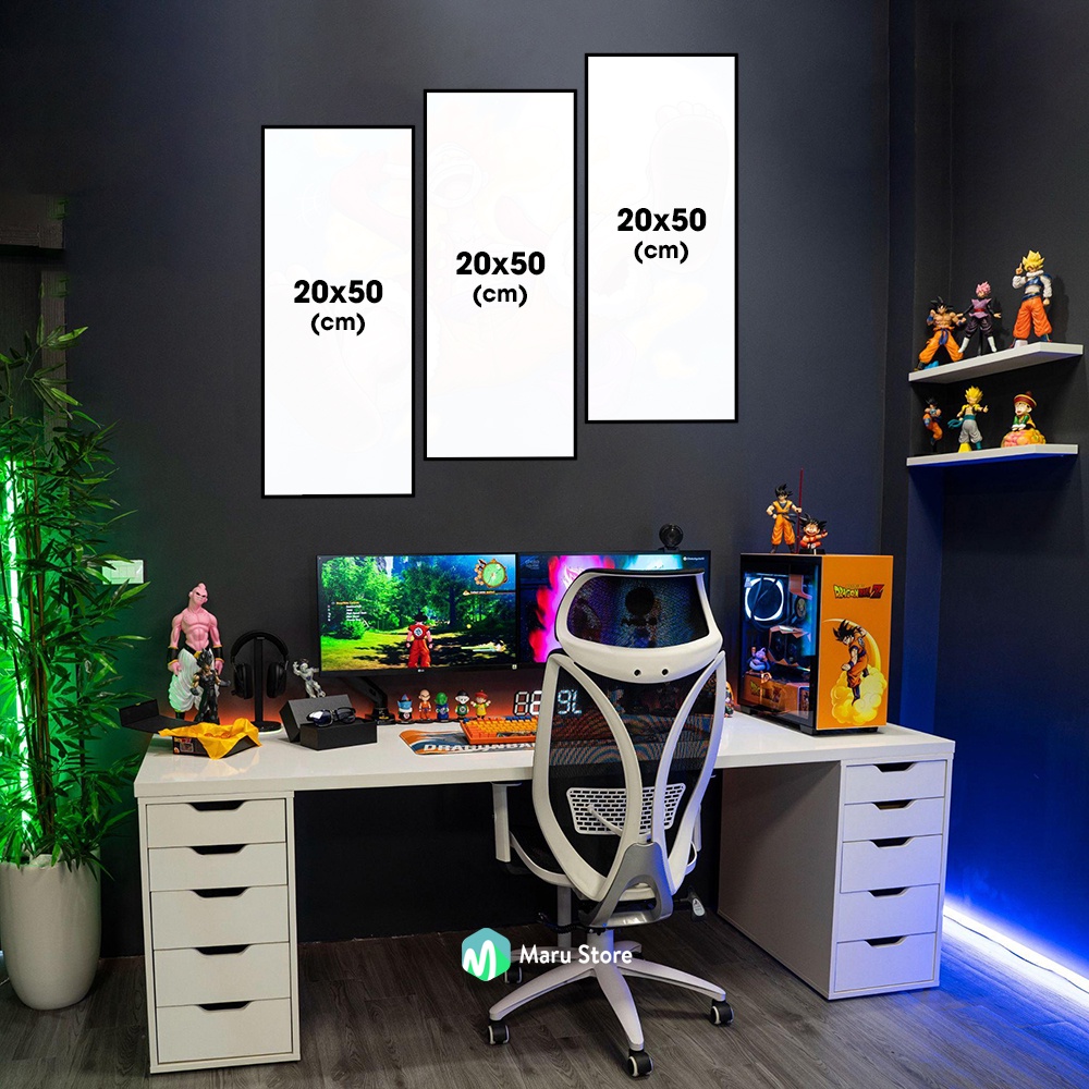 Bộ 3 Tranh Cầu Thủ Bóng Đá Treo Tường Chất Liệu Canvas Có Khung Composite Hiện Đại