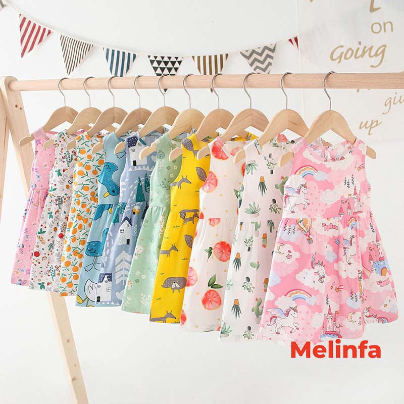 Váy trẻ em gái, đầm bé gái xinh xắn chất vải cotton tự nhiên thân thiện cho bé từ 1-5 tuổi mã VAV0130