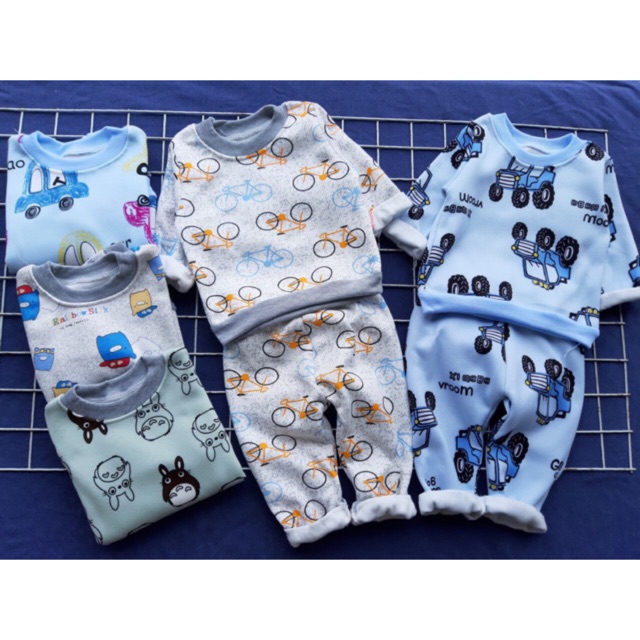 Set 5 bộ nỉ bông chất nỉ bông quảng châu đẹp cho bé trai