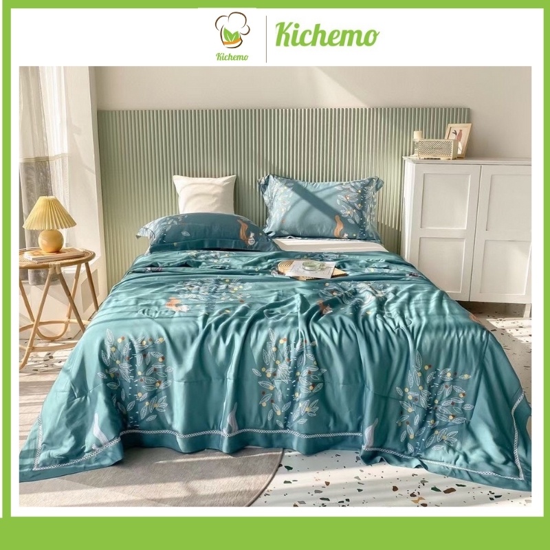 Chăn Hè Tencel Kichemo 60s Cao Cấp Siêu Mát Mềm Mịn 2mx2m2