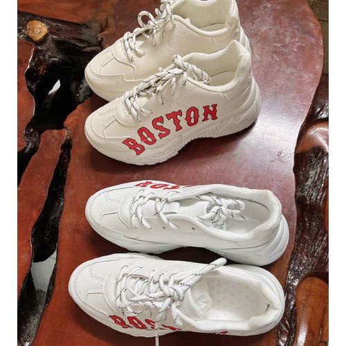 Giày boston - giày thể thao nữ  sneaker  M.L.B.NY  màu trắng và màu be giá rẻ mẫu hot trend năm 2021