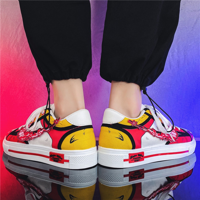 Giày Sneaker Nam In Họa Tiết Anime Demon Slayer Rengoku Kyoujurou Độc Đáo