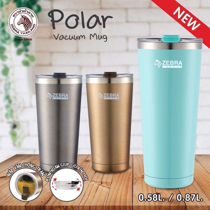 Ly giữ nhiệt Thái Lan Zebra Polar 870ml Inox SUS 304-112702-Tặng kèm túi