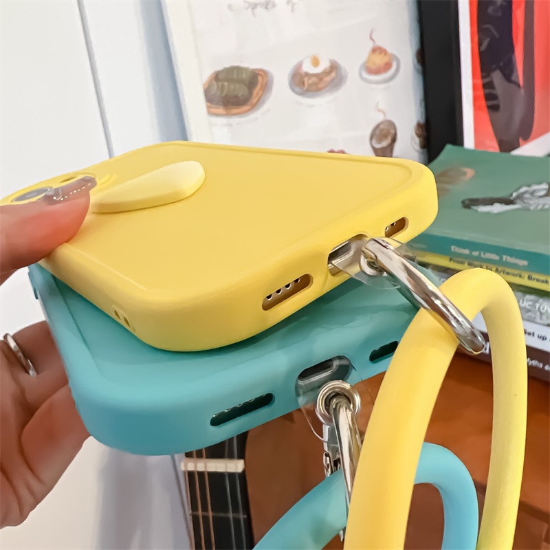 Ốp Điện Thoại Silicon Mềm Chống Sốc Phối Dây Đeo Tay Hình Trái Tim Nhỏ Cho iPhone 13 12 11 Pro Max X XR Xs Max ốp lưng iPhone