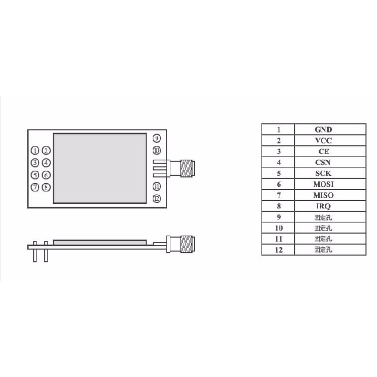 Mô Đun Thu Phát Không Dây NRF24L01 E01-ML01DP5 Ebyte 20dBm Phạm Vi 2100m SPI NRF24L01 + PA + LNA 2.4GHz RF20210822