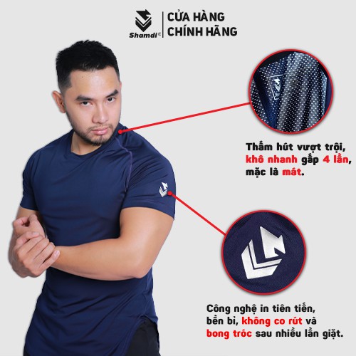 Áo gym nam Shamdi đồ thể thao form chuyên gym, ôm body, khoe cơ - 942.