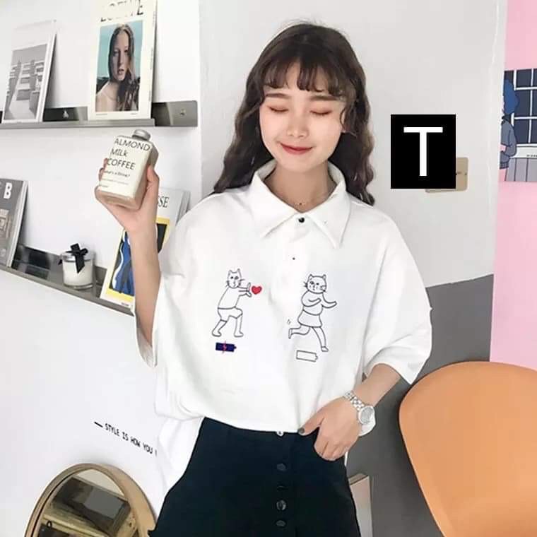 Áo phông cổ bẻ mèo đẩy tim DTR0303