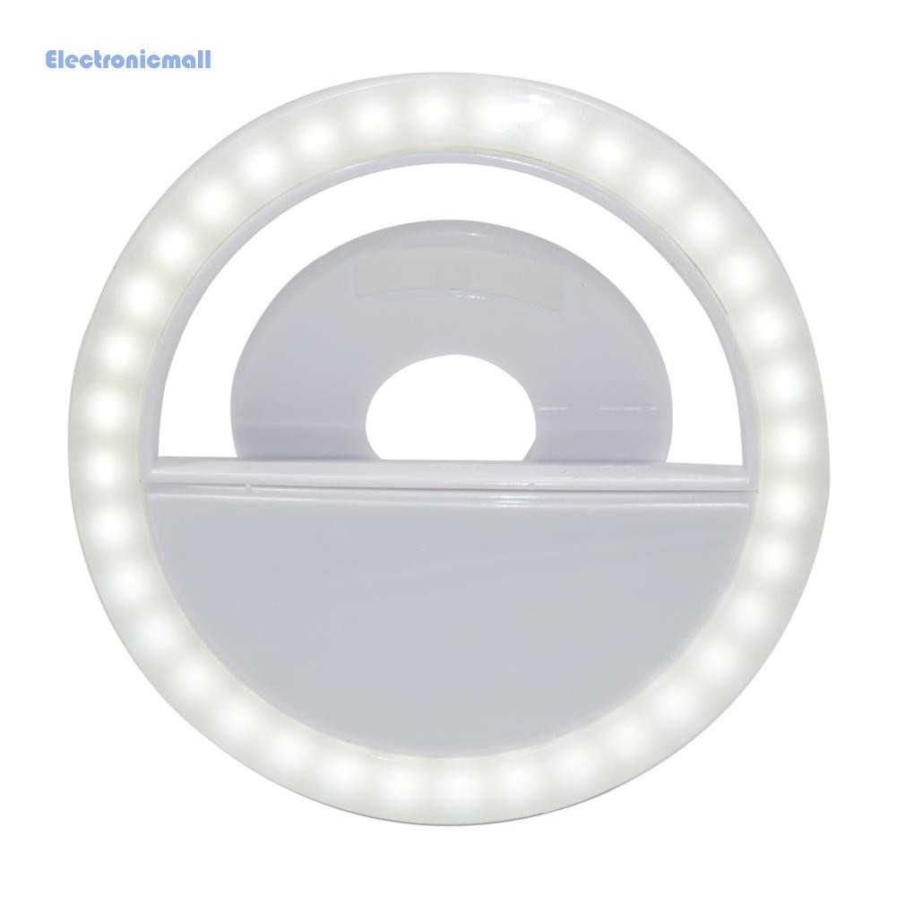 ElectronicMall01 USB Rechargeable LED Selfie Ring Light for iPhone Supplementary Lighting Portable Selfie Enhancing Fill