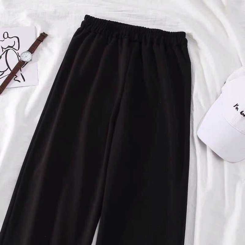 Quần đen ống rộng chun | BigBuy360 - bigbuy360.vn