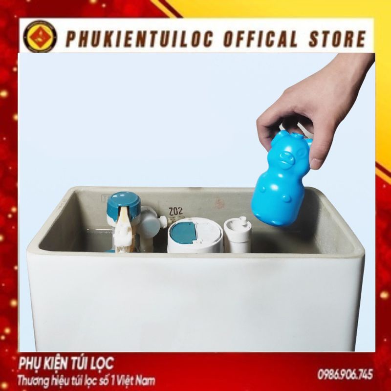 Lọ Thả Bồn Cầu CON HEO Tẩy Khử Mùi Thế Hệ Mới - Viên Thả Xả Toilet Diệt Khuẩn, Tẩy Sạch Vệ Sinh Vết Bám Bẩn