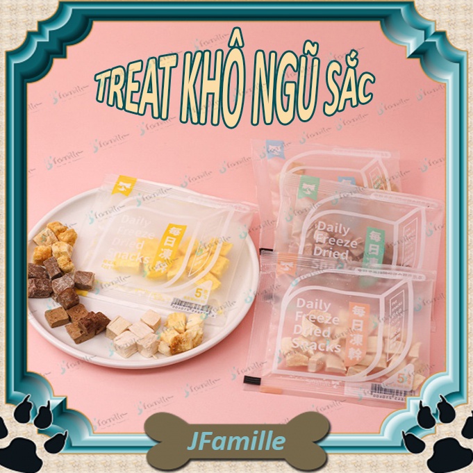 [CAT ONLY]Thức Ăn Khô Cho Mèo, Treat Khô Ngũ Vị JFamille, Gói 5g, Đầy Đủ Dưỡng Chất, Mượt Lông, Dễ Tiêu Hóa. JF141