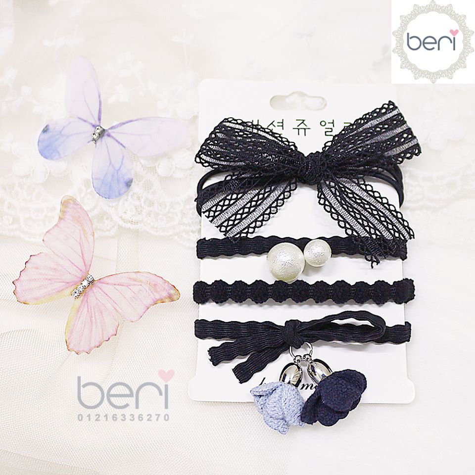 Combo 4 cột tóc Hàn Quốc BERI (đen) - CT030