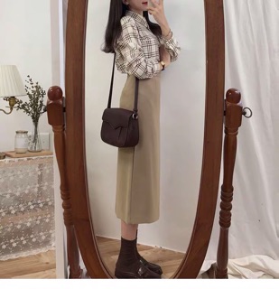 Chân váy dài 2 màu dáng basic