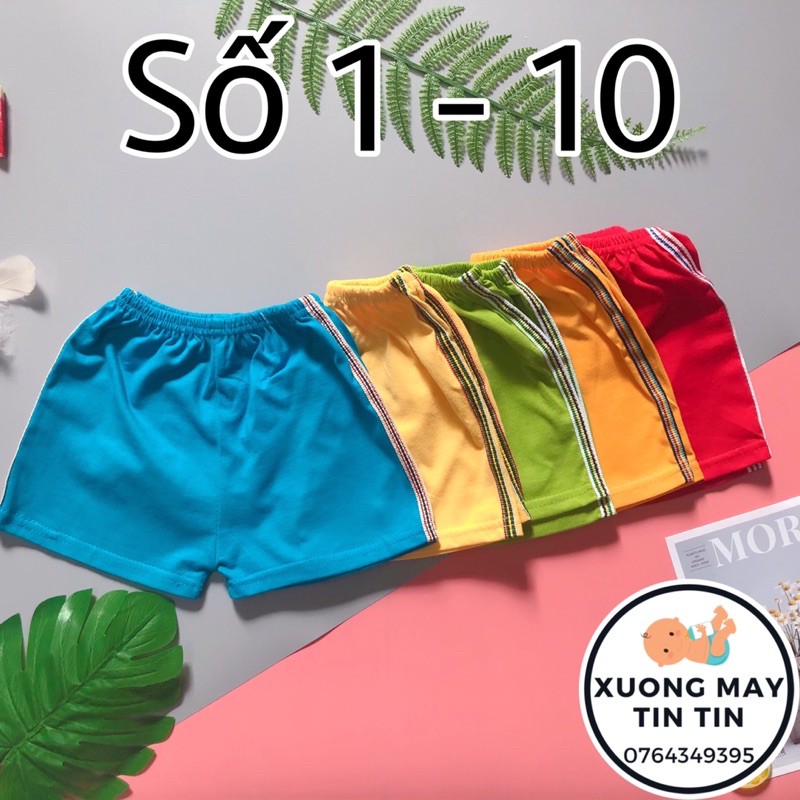 Quần đùi trẻ em màu đậm cotton 100% số 1-8