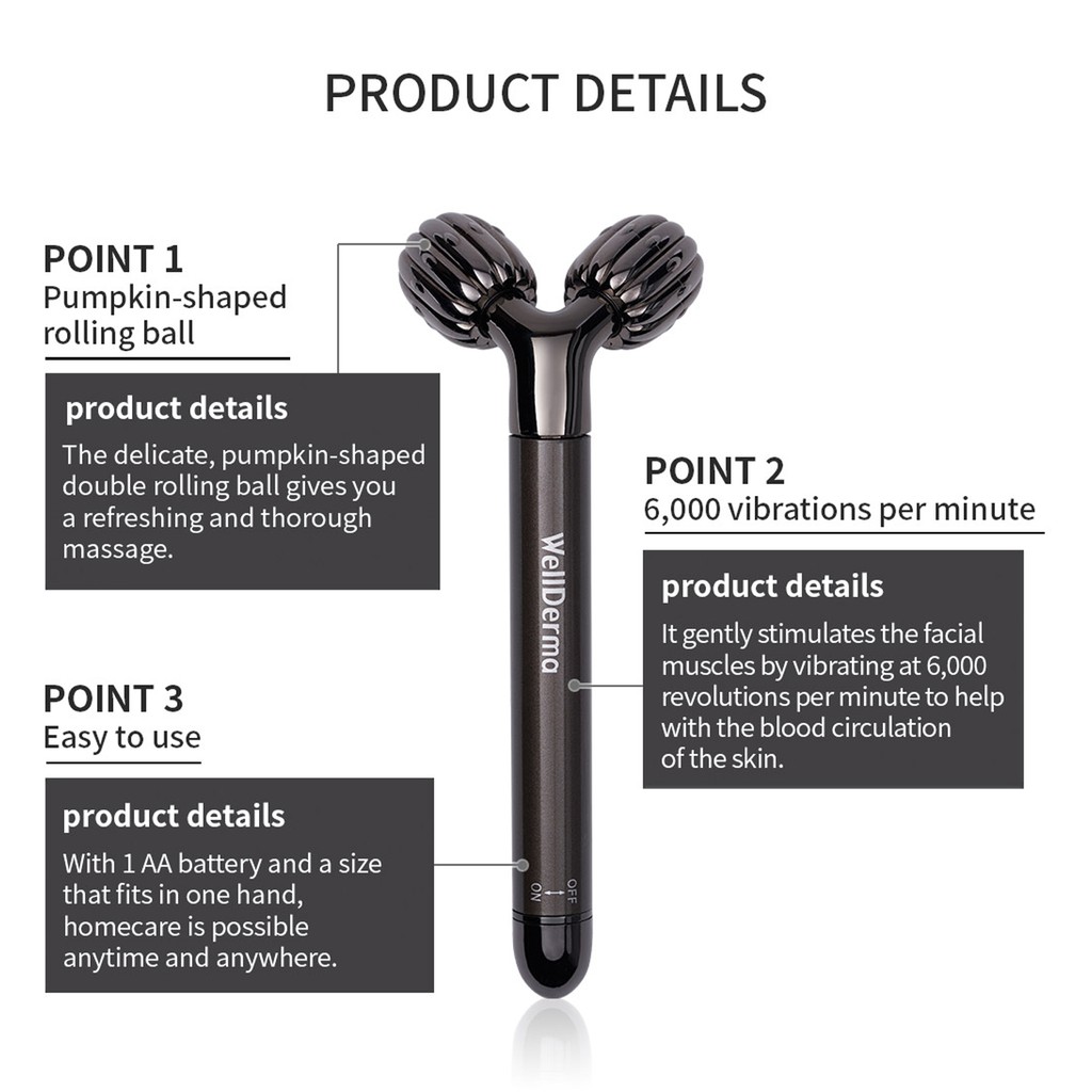 Con lăn điện rung Wellderma v-line Face Lifting Vibration Roller
