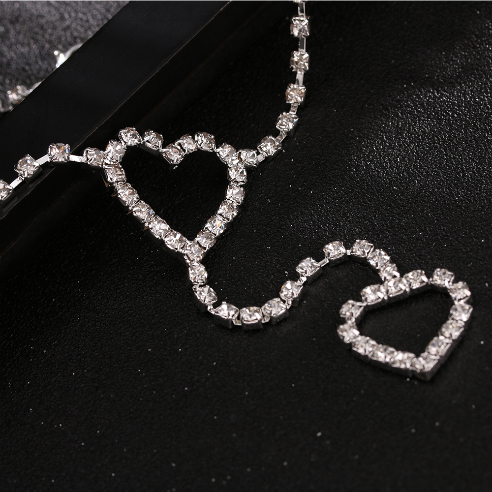 Dây chuyền đeo thắt lưng trang trí hình trái tim thời trang lấp lánh